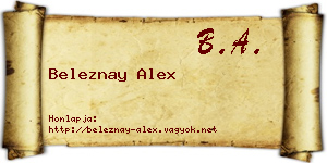 Beleznay Alex névjegykártya