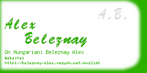 alex beleznay business card